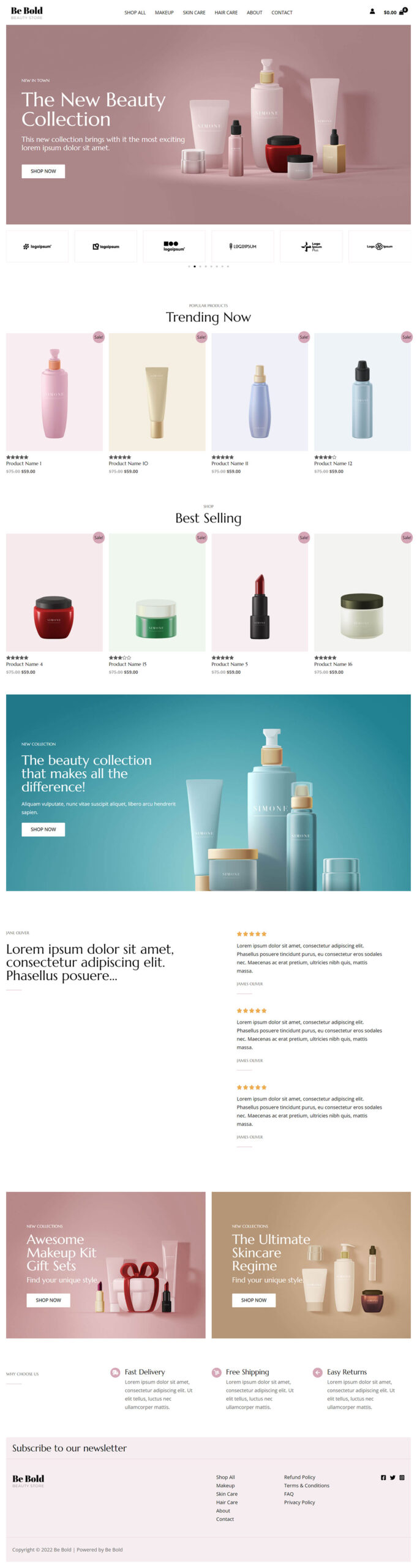 Be Bold Beauty Store Home