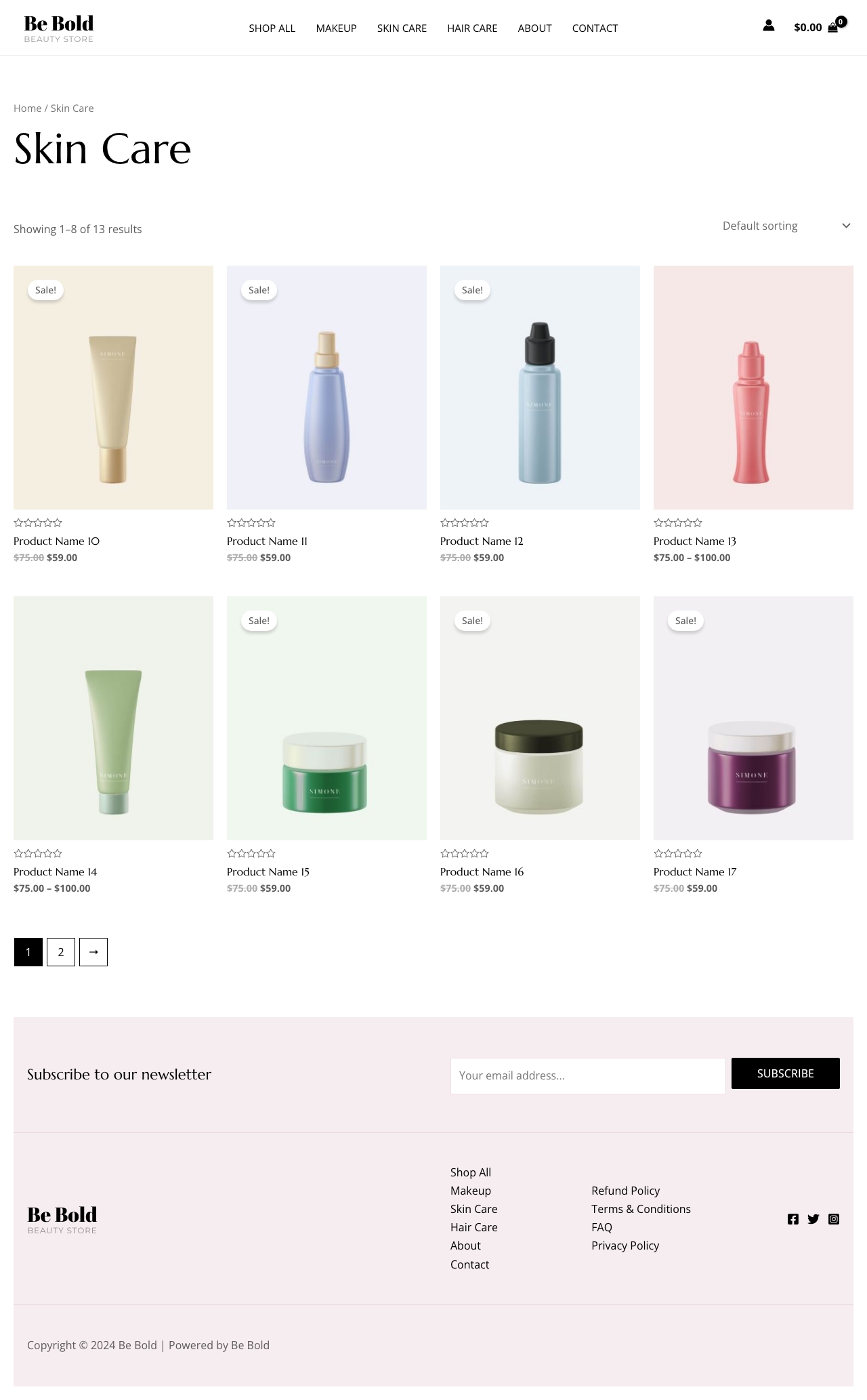 Be Bold Beauty Store Product Category Skin Care