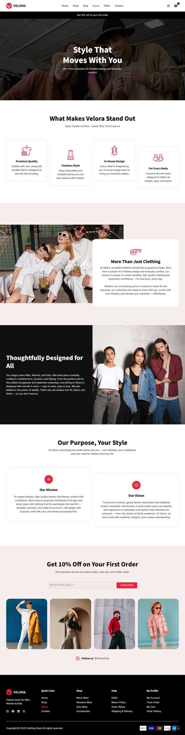 Clothing Store About