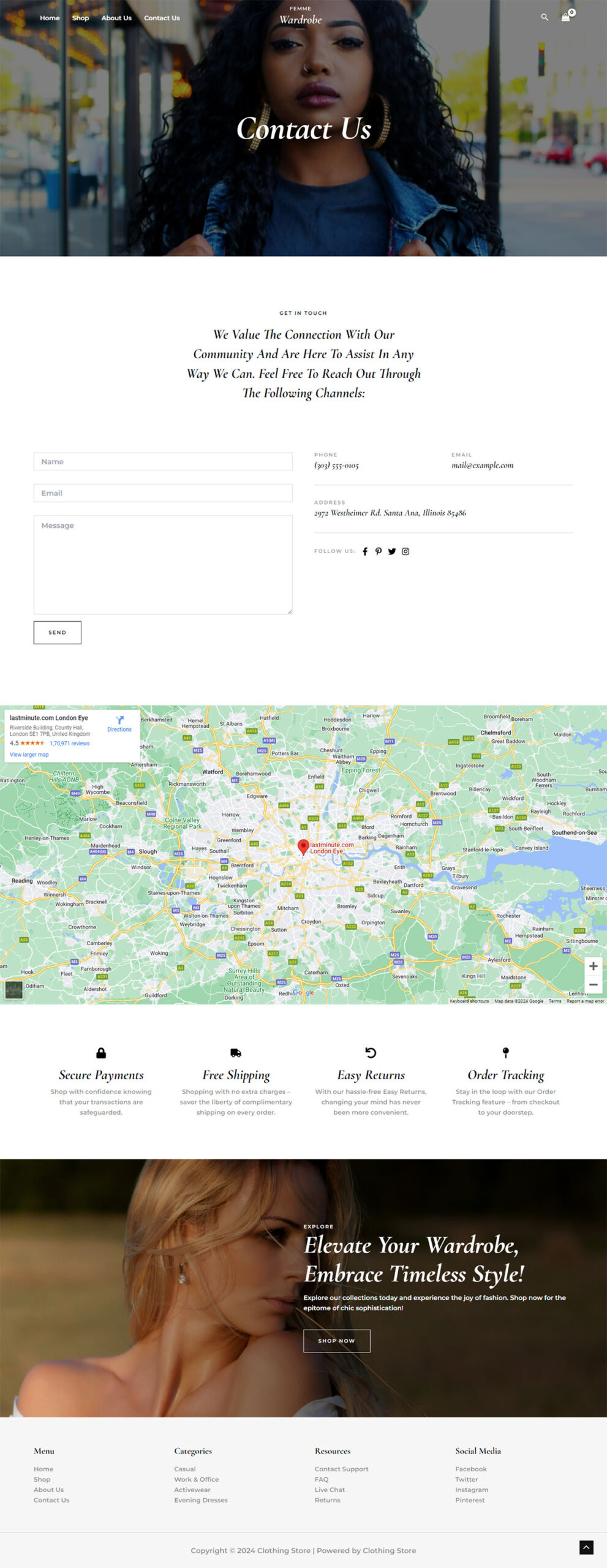 Clothing Store Femme Contact