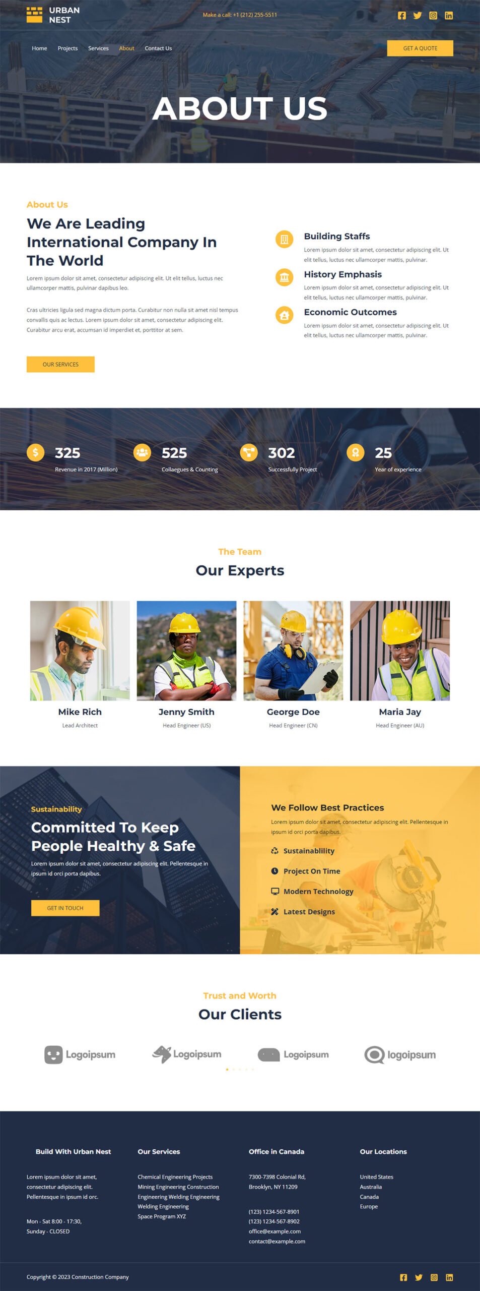 Construction Company About Us