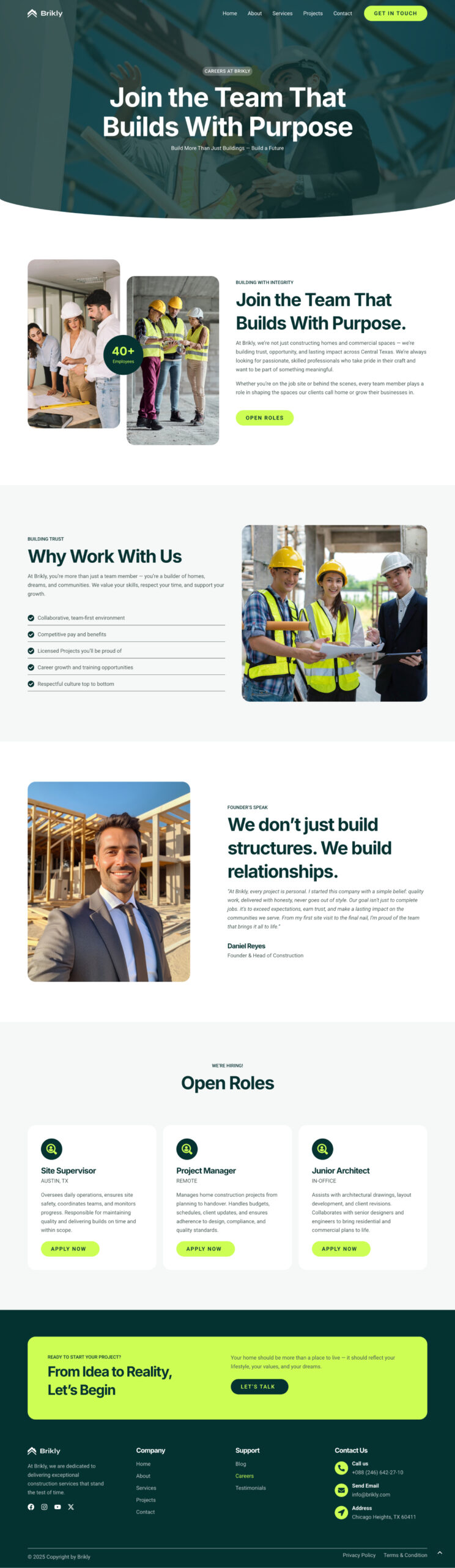 Construction Company Brikly Careers