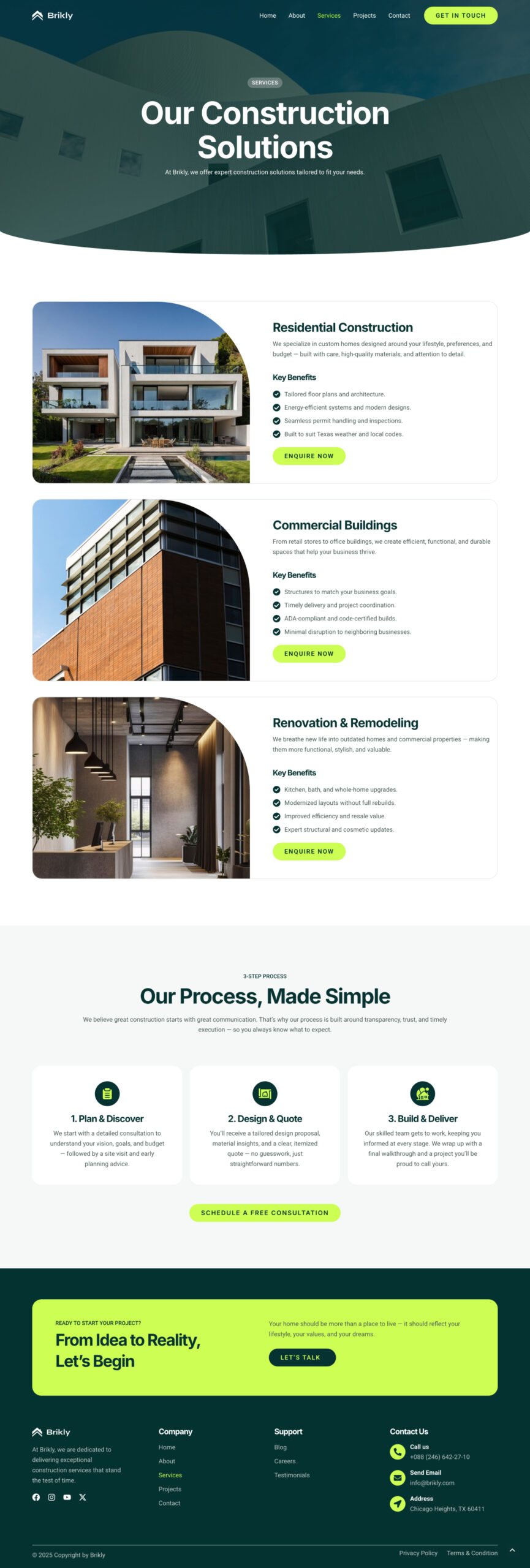 Construction Company Brikly Services
