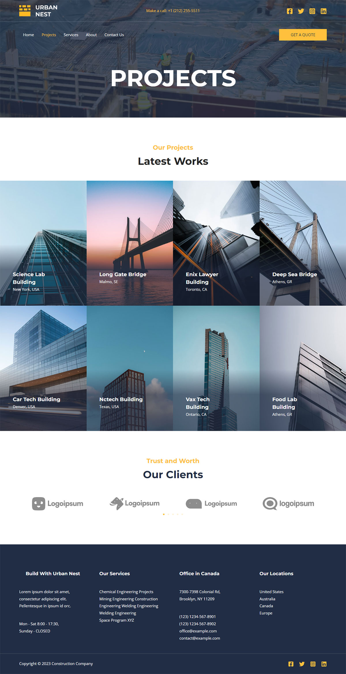 Construction Company Projects