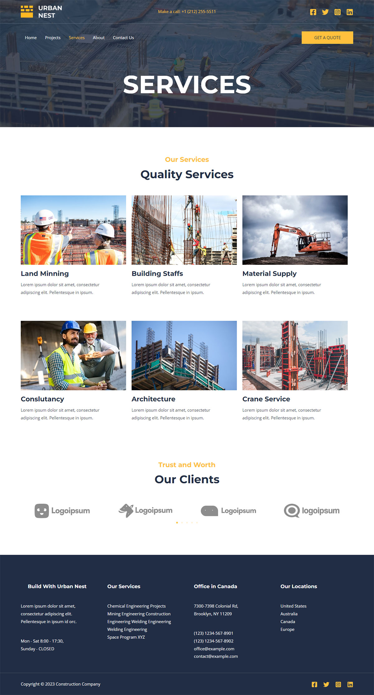Construction Company Services