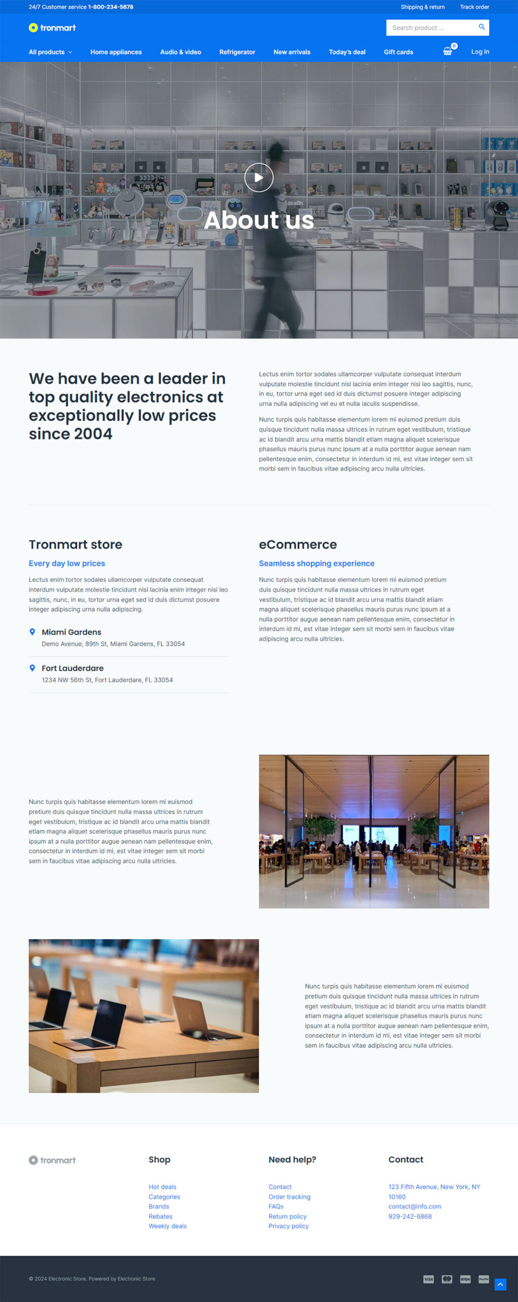 Electronic Store About Us