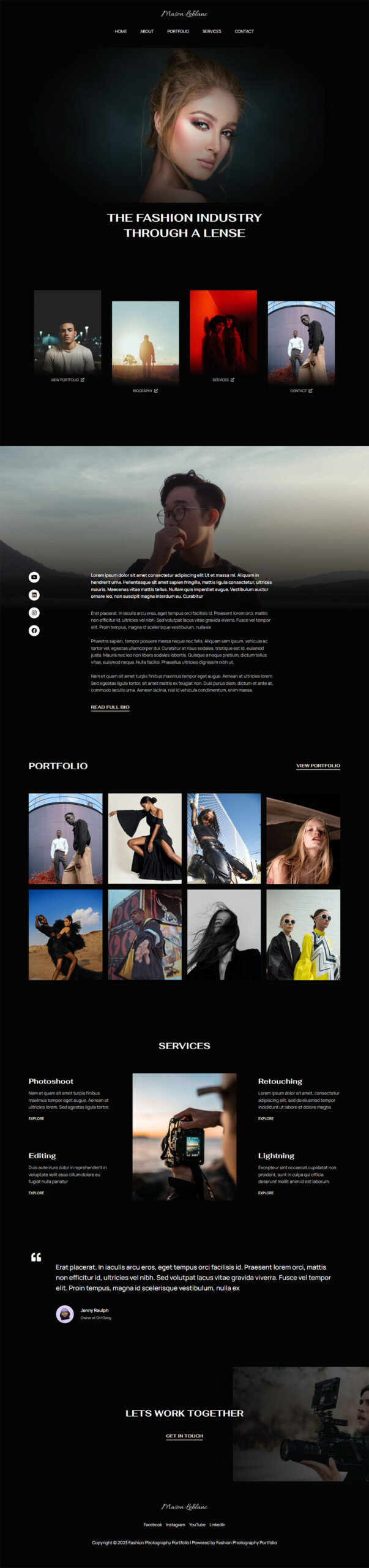 Fashion Photography Portfolio Home