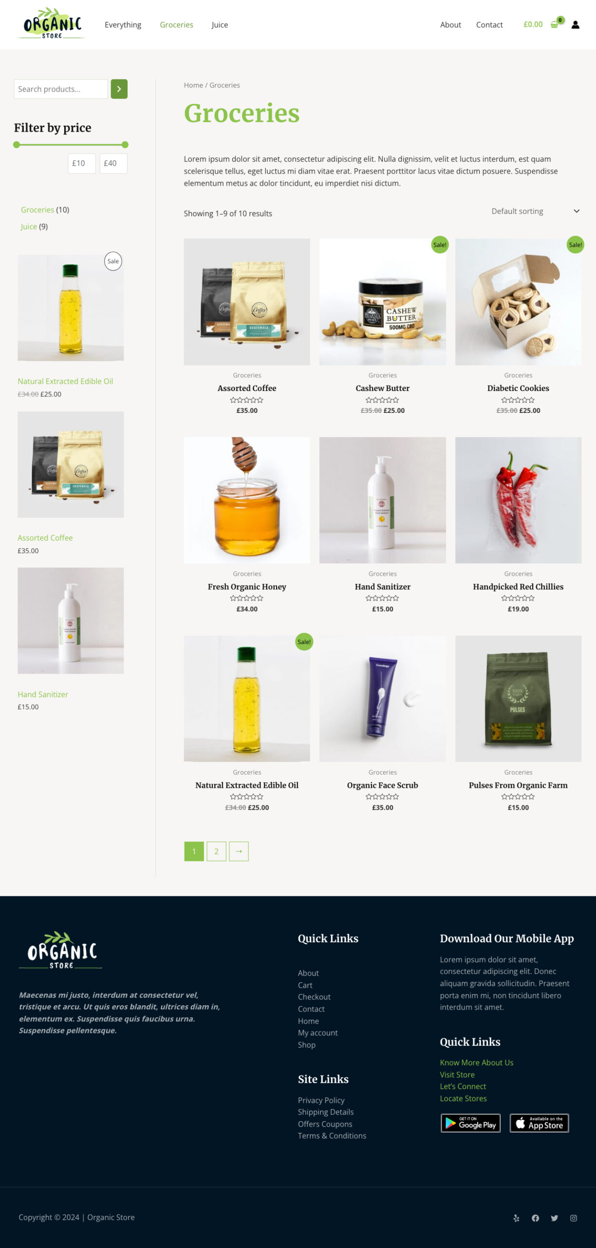 Organic Store Product Category Groceries