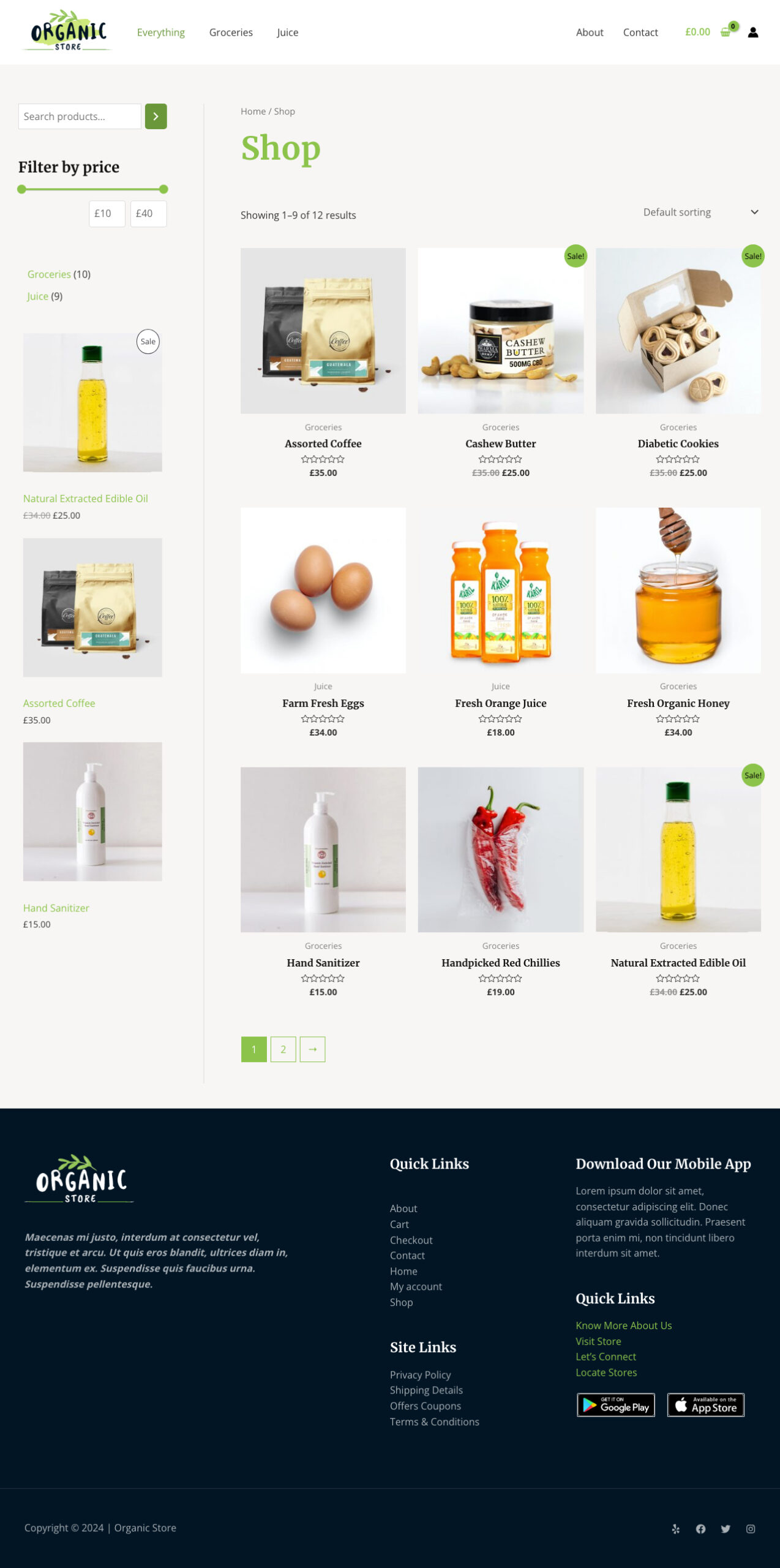 Organic Store Product Category Shop Everything