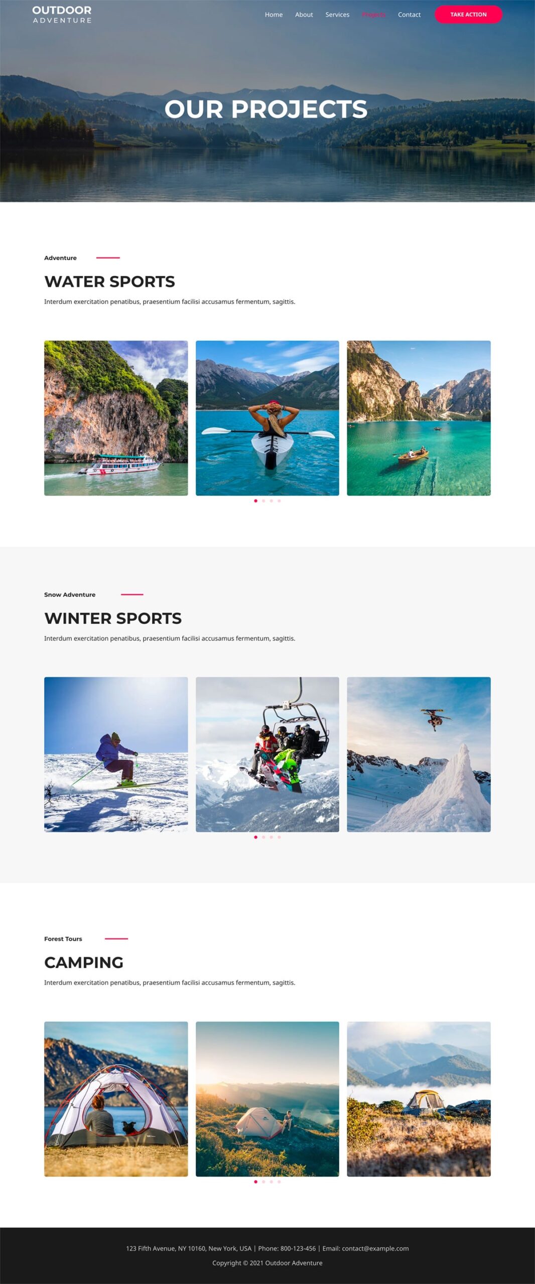 Outdoor Adventure Our Projects