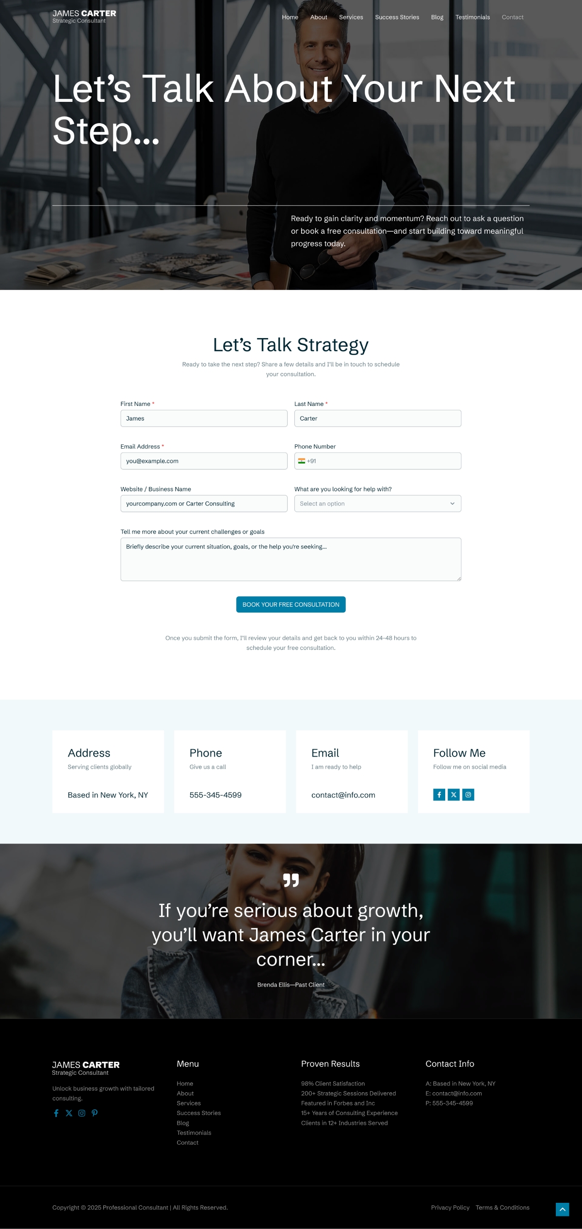 Professional Consultant Contact