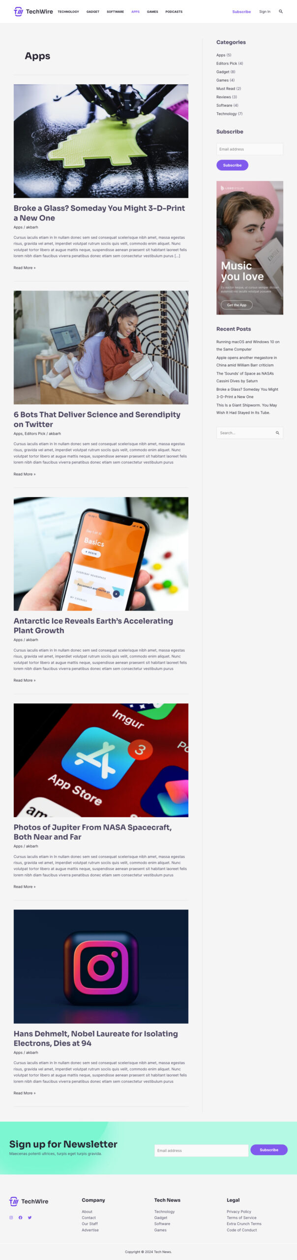 Tech News Category Apps