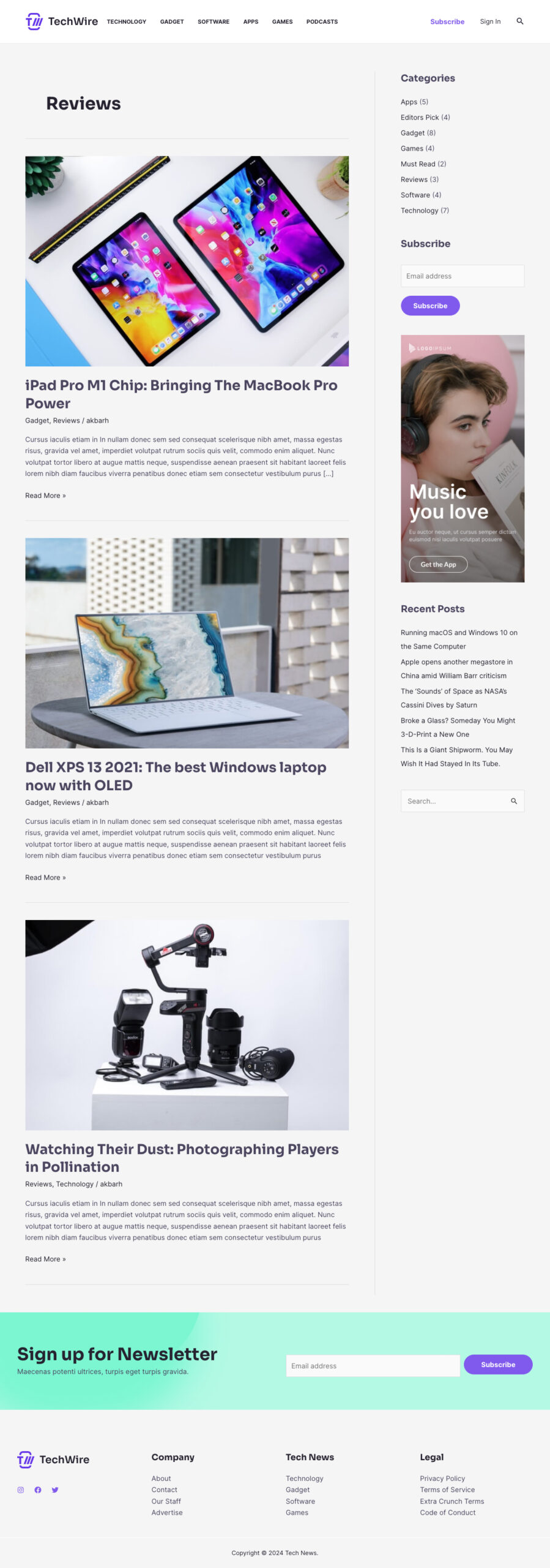 Tech News Category Reviews