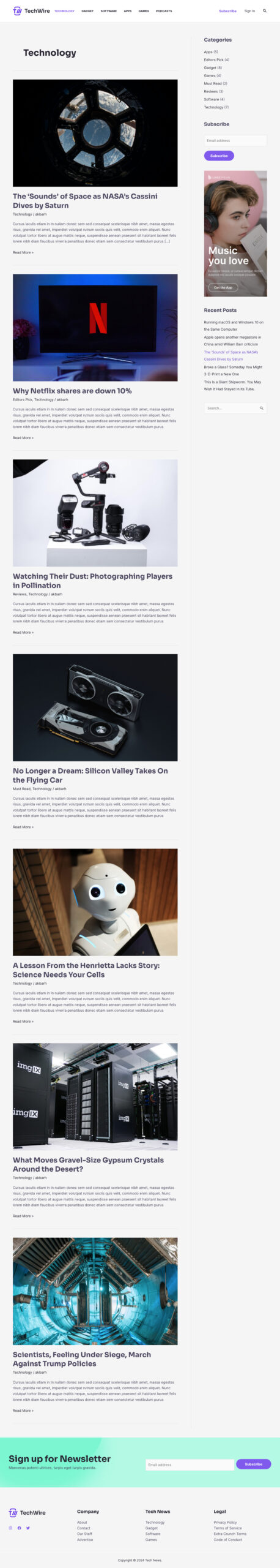 Tech News Category Technology